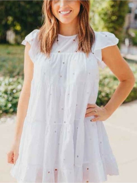 Simply Southern Dresses & Skirts - simply southern White Eyelet Pineapple Dress Size M